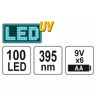 YATO Nabíjacia UV baterka + okuliare