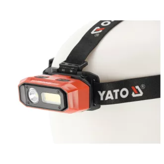   YATO Akumulátorová LED čelová lampa 800 lm s detekciou pohybu