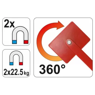  YATO Zvárací magnet držiak obrobku nastaviteľný 85 x 65 x 22 mm/2 x 22,5 kg