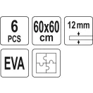 YATO Penová podložka 600 x 600 mm (6 ks)