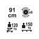 YATO Recliner je možné prerobiť na rolovaciu stoličku 910 mm