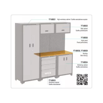   YATO Drevená pracovná doska pre 2 spodné skrinky 1320 x 457 x 22 mm