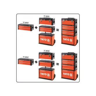 YATO Toolbox kovový (2 zásuvky) 500 x 250 x 18 mm