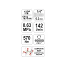 YATO Pneumatický rázový unášač 1/2" 570 Nm