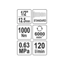 YATO Pneumatický rázový unášač 1/2" 1000 Nm