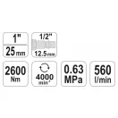 YATO Pneumatický rázový unášač 1" 2600 Nm