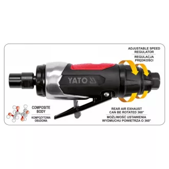 YATO Pneumatická priamočiara brúska 1/4"