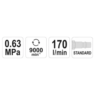 YATO Pneumatická priamočiara píla 170 l/min