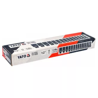   YATO Machine sada dlhých nástrčných kľúčov 15 kusov 1/2" 10-32 mm CrMo