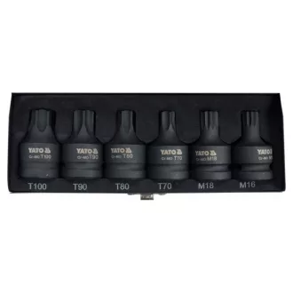  Sada nástrčných kľúčov YATO Machine Bit 6-dielna Torx a Spline 3/4" CrMo