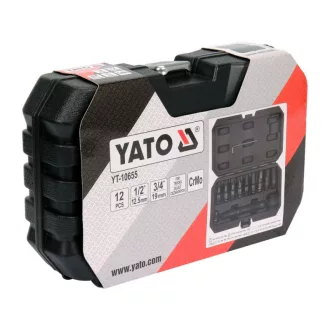   Sada nástrčných kľúčov YATO Machine s dlhými bitmi 12-dielna Torx a Allen 1/2", 3/4" nákladné auto CrMo
