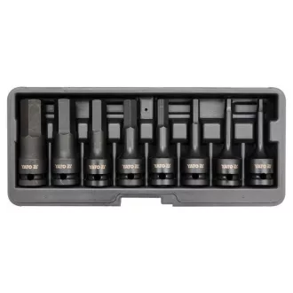   YATO Machine súprava nástrčných kľúčov s dlhými bitmi 8 kusov Allen 1/2" 6-19 mm CrMo