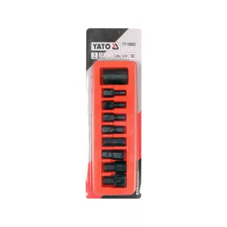   YATO súprava imbusových bitov 9-dielny adaptér pre nástrčný kľúč 1/2" 6-19 mm
