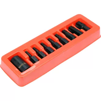   Sada torx bitov YATO Machine 9 kusov 1/2" adaptér na nástrčný kľúč T30-T70