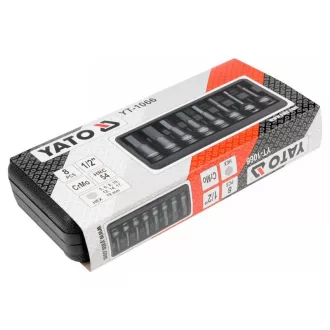   YATO Machine súprava nástrčných kľúčov s dlhými bitmi 8 kusov Allen 1/2" 6-19 mm CrMo