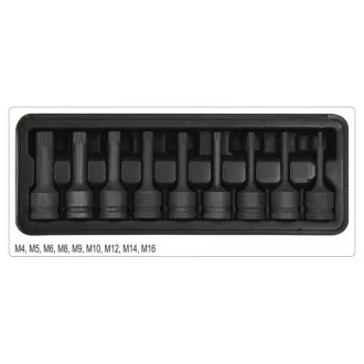   Sada nástrčkových kľúčov pre stroj YATO, 9 kusov, 1/2" M4-M16 CrMo