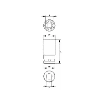 YATO Machine dlhý nástrčný kľúč 1" 27 mm CrMo