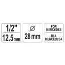 YATO nástrčný kľúč na vstrekovacie čerpadlo 1/2" 28 mm Mercedes