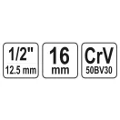 YATO kľúč na zapaľovacie sviečky 1/2" 16 mm / 64 mm CrV