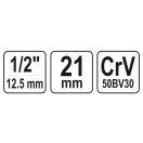 YATO kľúč na zapaľovacie sviečky 1/2" 21 mm / 64 mm CrV