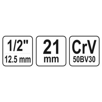   YATO kľúč na zapaľovacie sviečky 1/2" 21 mm / 64 mm CrV