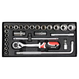   Sada nástrčných kľúčov YATO 25 kusov 1/2" 10-32 mm CrV