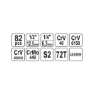 Sada nástrčných kľúčov YATO 82 kusov 1/4", 1/2" CrV