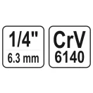 YATO adaptér držiaka bitov 1/4" štvorec ->1/4" šesťhran
