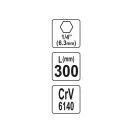 YATO Ohybný hnací hriadeľ 1/4" x 1/4" 300 mm