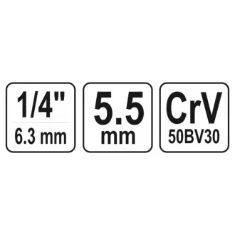 YATO nástrčný kľúč 1/4" 5,5 mm CrV