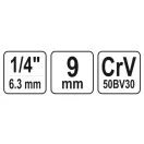 YATO nástrčný kľúč 1/4" 9 mm CrV