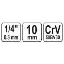 YATO nástrčný kľúč 1/4" 10 mm CrV