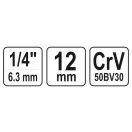 YATO nástrčný kľúč 1/4" 12 mm CrV