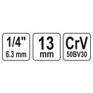 YATO nástrčný kľúč 1/4" 13 mm CrV