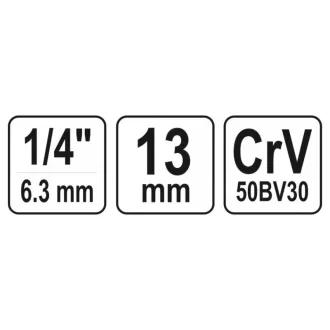YATO nástrčný kľúč 1/4" 13 mm CrV