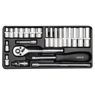   Sada nástrčných kľúčov YATO 23 kusov 1/4" 4-13 mm CrV