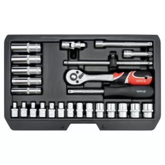   Sada nástrčných kľúčov YATO 25 kusov 1/4" 3,5-14 mm CrV