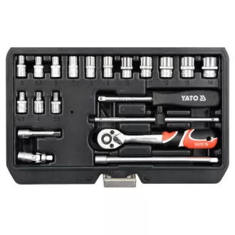   Sada nástrčných kľúčov YATO 20 kusov 1/4" 3,5-14 mm CrV