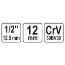 YATO nástrčný kľúč Spline 1/2" 12 mm CrV