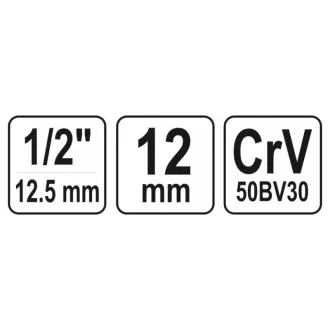 YATO nástrčný kľúč Spline 1/2" 12 mm CrV