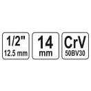 YATO nástrčný kľúč Spline 1/2" 14 mm CrV