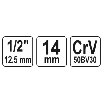 YATO nástrčný kľúč Spline 1/2" 14 mm CrV