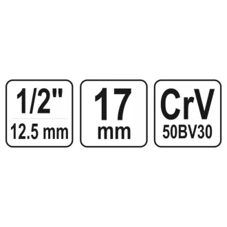 YATO nástrčný kľúč Spline 1/2" 17 mm CrV