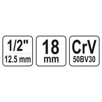 YATO nástrčný kľúč Spline 1/2" 18 mm CrV