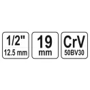 YATO nástrčný kľúč Spline 1/2" 19 mm CrV