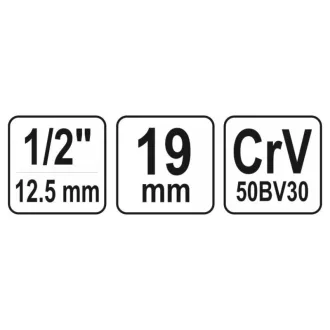 YATO nástrčný kľúč Spline 1/2" 19 mm CrV