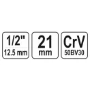 YATO nástrčný kľúč Spline 1/2" 21 mm CrV