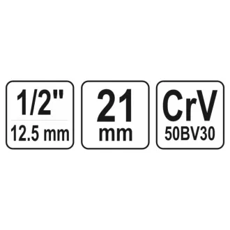 YATO nástrčný kľúč Spline 1/2" 21 mm CrV