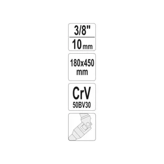 YATO kľuka v tvare T s pántom 3/8" 450 mm CrV