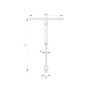 YATO T-hriadeľ 1/4" x 310 mm s otočnou rukoväťou CrV